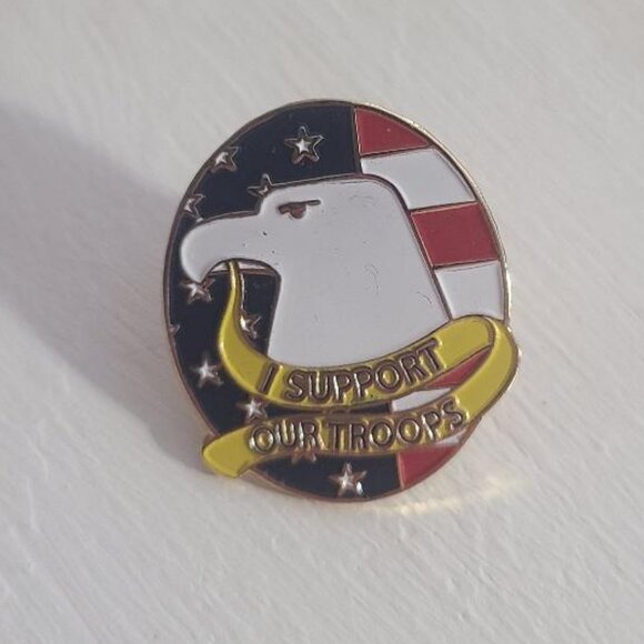 USA Military Support Our Troops Lapel Pin Tie Tack Brooch - Picture 2 of 4